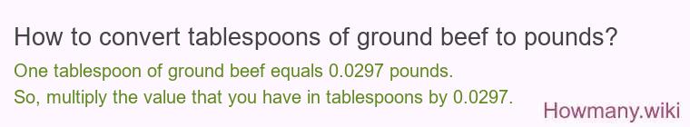 How to convert tablespoons of ground beef to pounds?