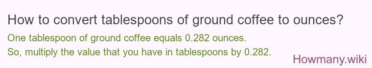 How to convert tablespoons of ground coffee to ounces?