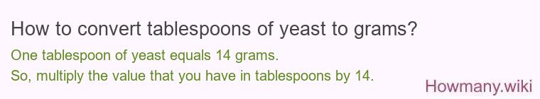 How to convert tablespoons of yeast to grams?