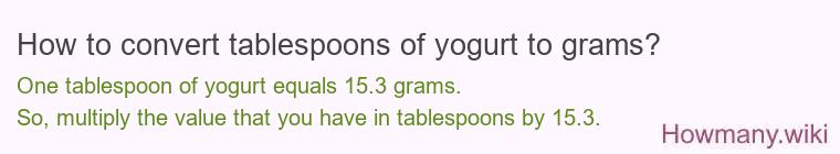 How to convert tablespoons of yogurt to grams?