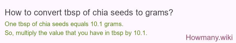 How to convert tbsp of chia seeds to grams?