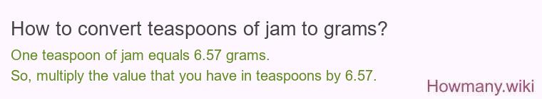 How to convert teaspoons of jam to grams?