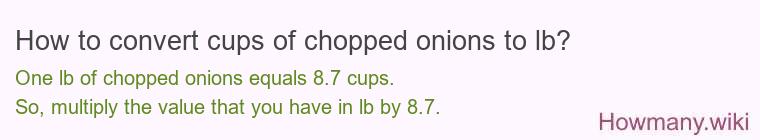 How to convert cups of chopped onions to lb?