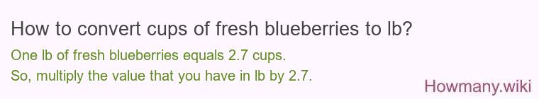 How to convert cups of fresh blueberries to lb?