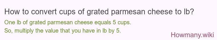 How to convert cups of grated parmesan cheese to lb?