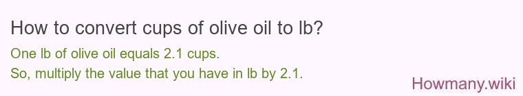 How to convert cups of olive oil to lb?