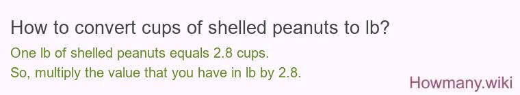 How to convert cups of shelled peanuts to lb?