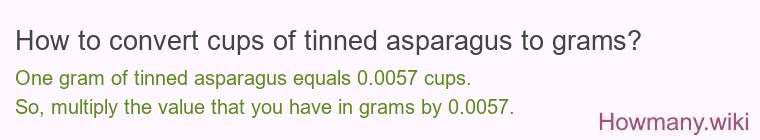 How to convert cups of tinned asparagus to grams?