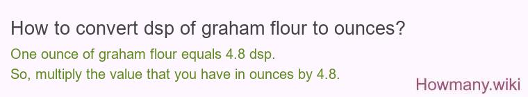 How to convert dsp of graham flour to ounces?