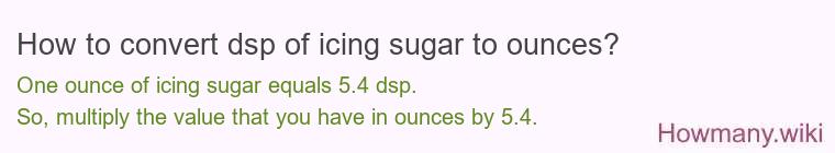 How to convert dsp of icing sugar to ounces?