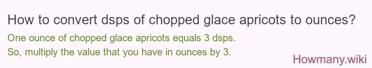 How to convert dsps of chopped glace apricots to ounces?