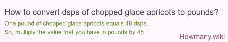 How to convert dsps of chopped glace apricots to pounds?