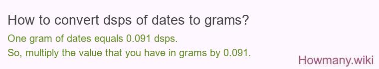 How to convert dsps of dates to grams?