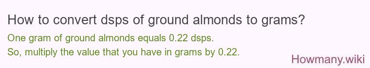 How to convert dsps of ground almonds to grams?