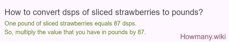 How to convert dsps of sliced strawberries to pounds?