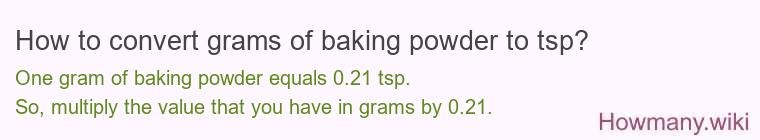 How to convert grams of baking powder to tsp?