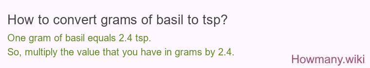 How to convert grams of basil to tsp? How to convert grams of basil to tsp?