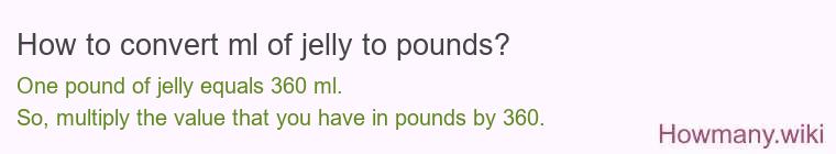 How to convert ml of jelly to pounds?
