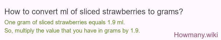 How to convert ml of sliced strawberries to grams?
