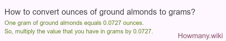 How to convert ounces of ground almonds to grams?