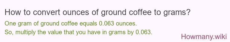 How to convert ounces of ground coffee to grams?