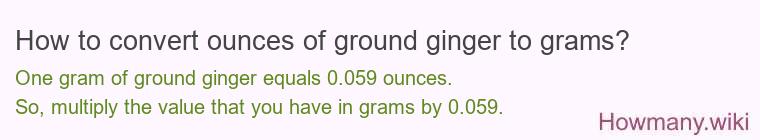 How to convert ounces of ground ginger to grams?