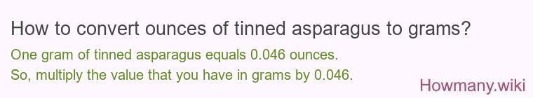 How to convert ounces of tinned asparagus to grams?