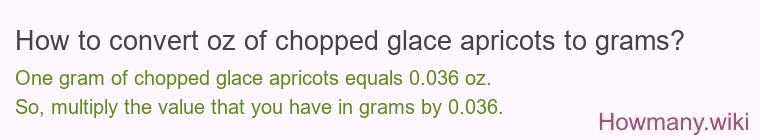 How to convert oz of chopped glace apricots to grams?