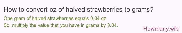 How to convert oz of halved strawberries to grams?