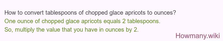 How to convert tablespoons of chopped glace apricots to ounces?