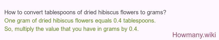 How to convert tablespoons of dried hibiscus flowers to grams?
