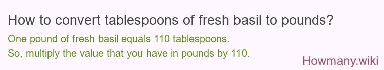 How to convert tablespoons of fresh basil to pounds?