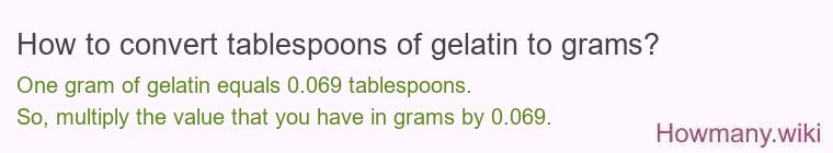 How to convert tablespoons of gelatin to grams?