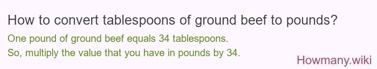 How to convert tablespoons of ground beef to pounds?