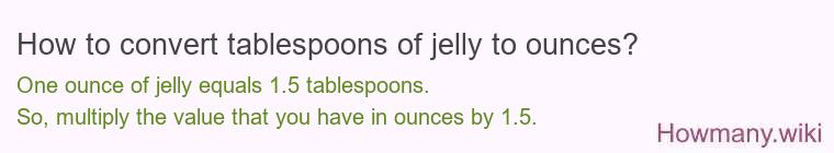 How to convert tablespoons of jelly to ounces?
