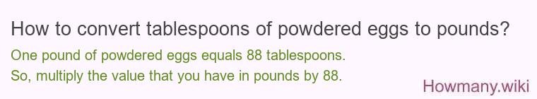 How to convert tablespoons of powdered eggs to pounds?
