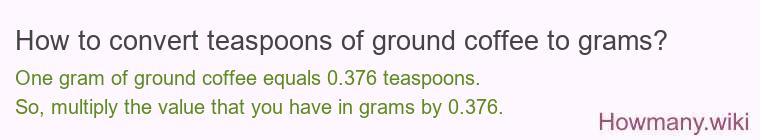 How to convert teaspoons of ground coffee to grams?
