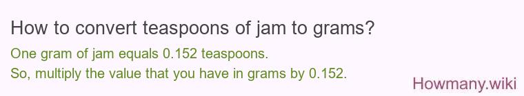 How to convert teaspoons of jam to grams?